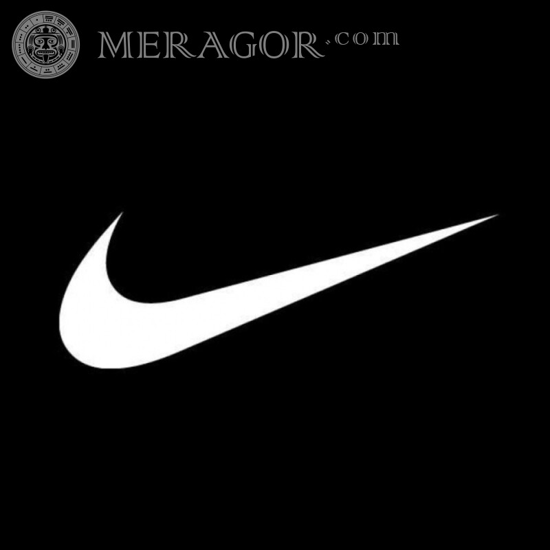 Nike Logo auf Schwarz auf Avatar herunterladen Logos