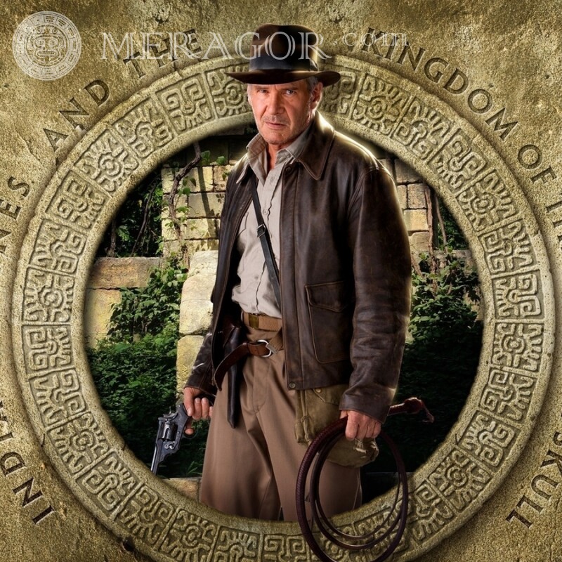Indiana Jones no avatar Dos filmes Na tampa Homens Com arma