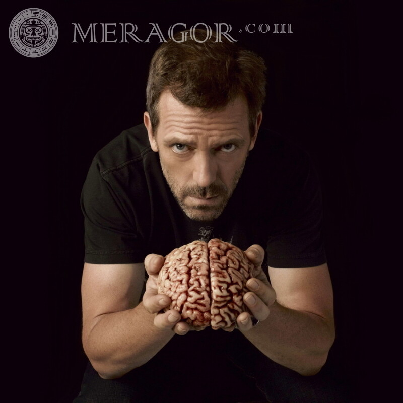 Dr House sostiene el cerebro en un avatar De las películas Masculinos