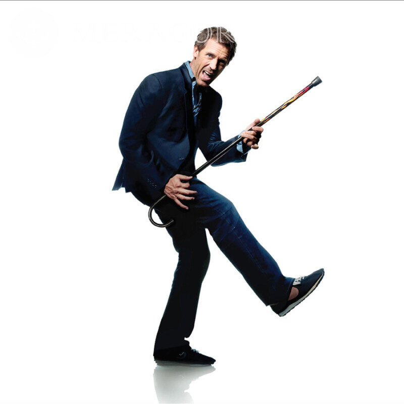 Dr House with a cane on his avatar From films For VK Men