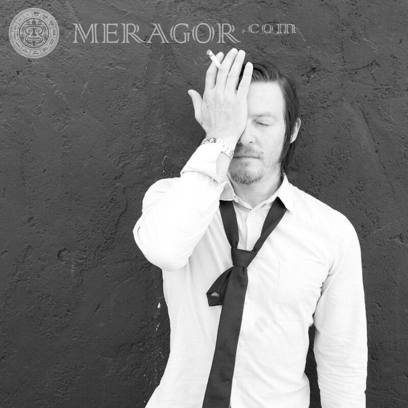 Norman Reedus photo of the actor on the avatar Celebrities Men Black and white