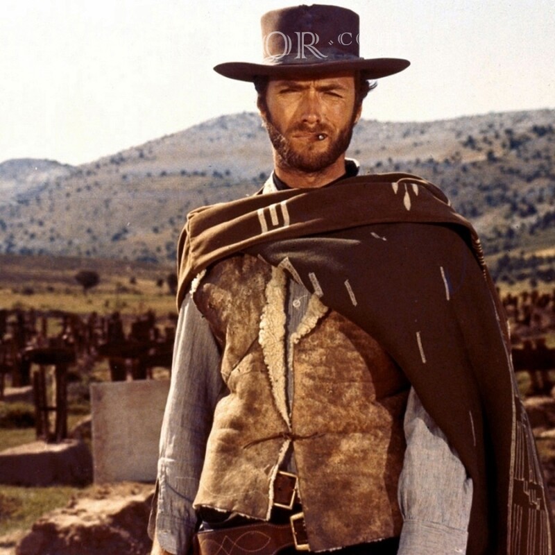 Cowboy Clint Eastwood na foto do perfil Dos filmes Homens