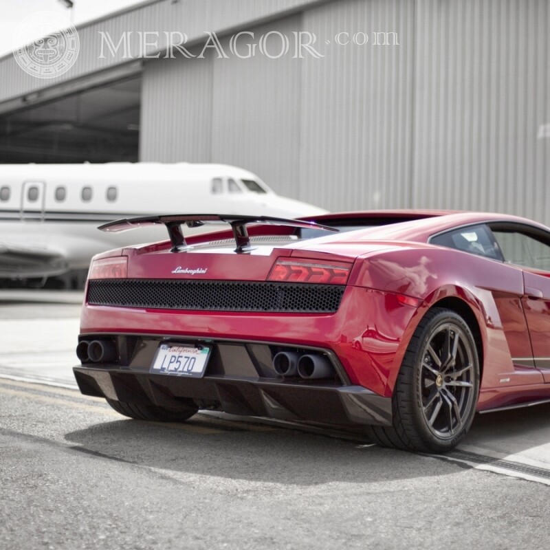 Завантажити спортивний Lamborghini на аватарку Автомобілі Червоні Транспорт