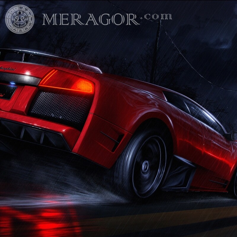 Картинка Lamborghini на аватарку Автомобілі Червоні Транспорт
