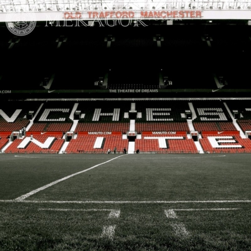 Logotipo del Manchester United en el estadio avatar Fútbol Sport