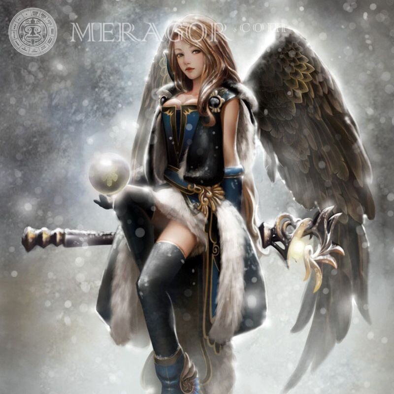 Аниме ангел самая красивая картинка для авы Ангелы Аниме, рисунок Девушки