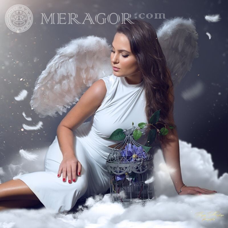 Ангел девушка красивое фото для авы Ангелы Брюнетки В платье