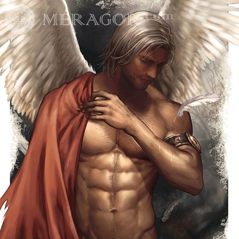 Picture with an angel a man for icon Angels All games Anime, figure