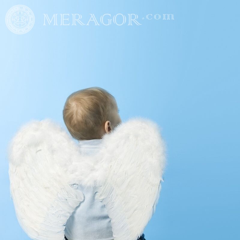 Foto de anjo bebê no avatar sem rosto Os anjos Infantis