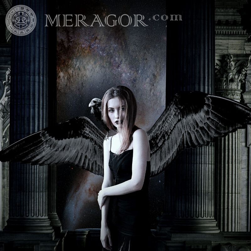 Ангел картинка для темного аватара дівчині Ангели Чорні