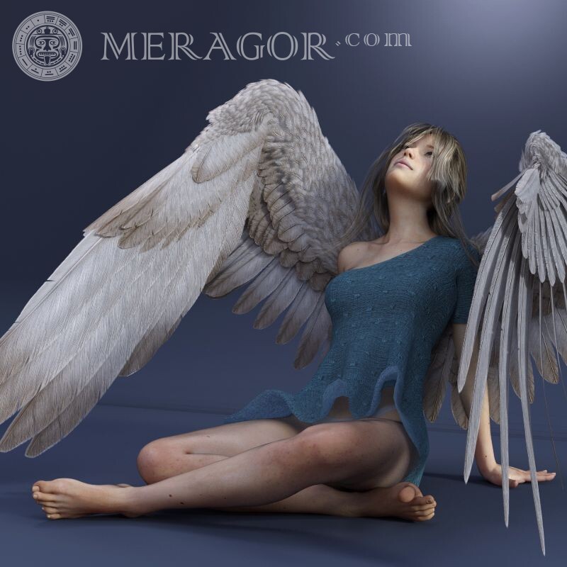 Красивый 3D арт с ангелом
