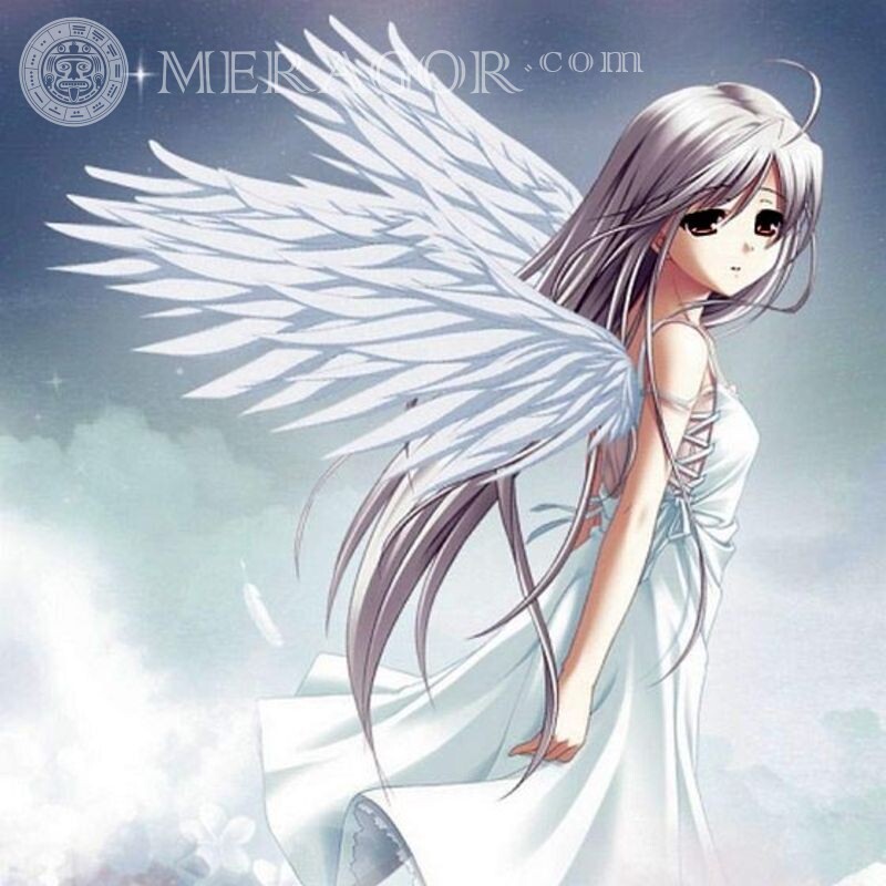 Аниме ангел девочка для аватара Ангелы Аниме, рисунок