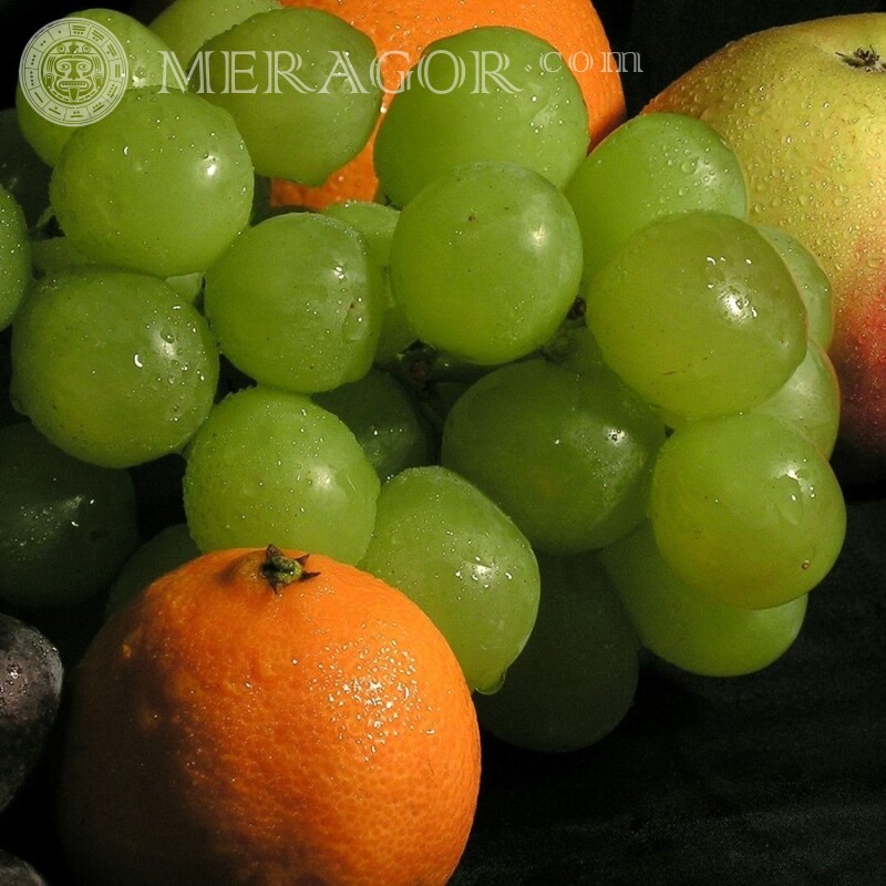 Photo orange and grapes download Food