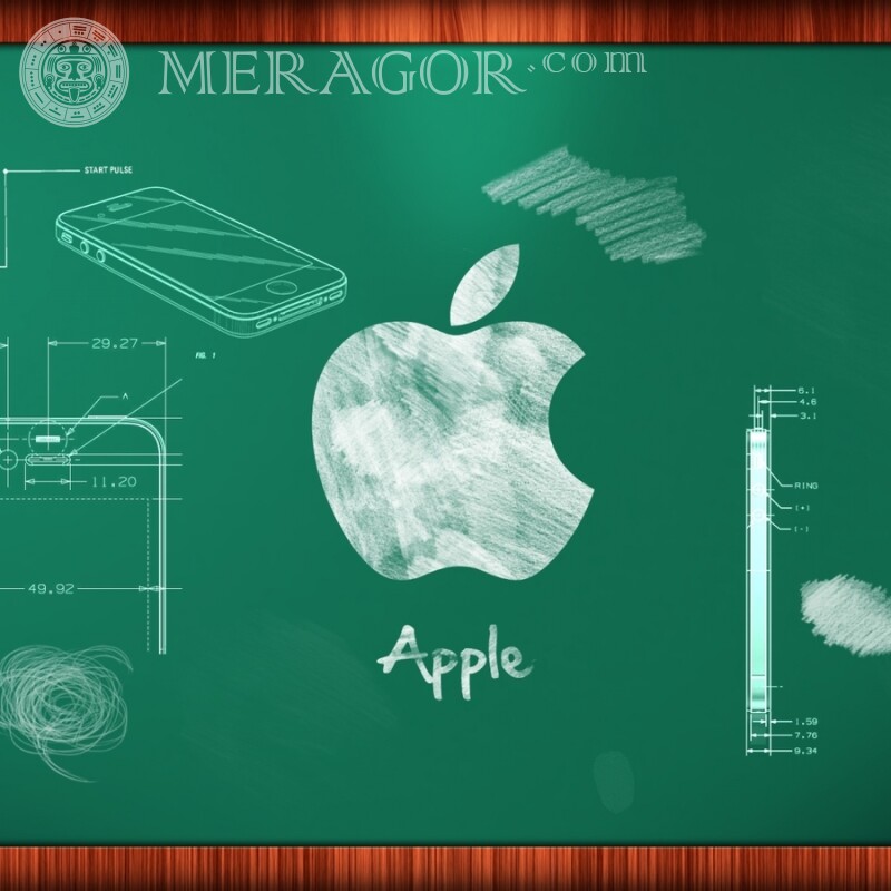 Картинка яблоком Apple на аву скачать Logos Technique