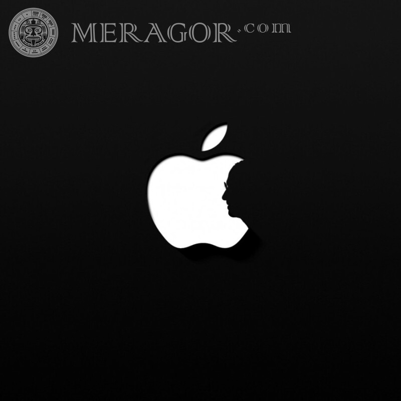 Логотип Apple на чорному скачати на аватарку Логотипи Техніка