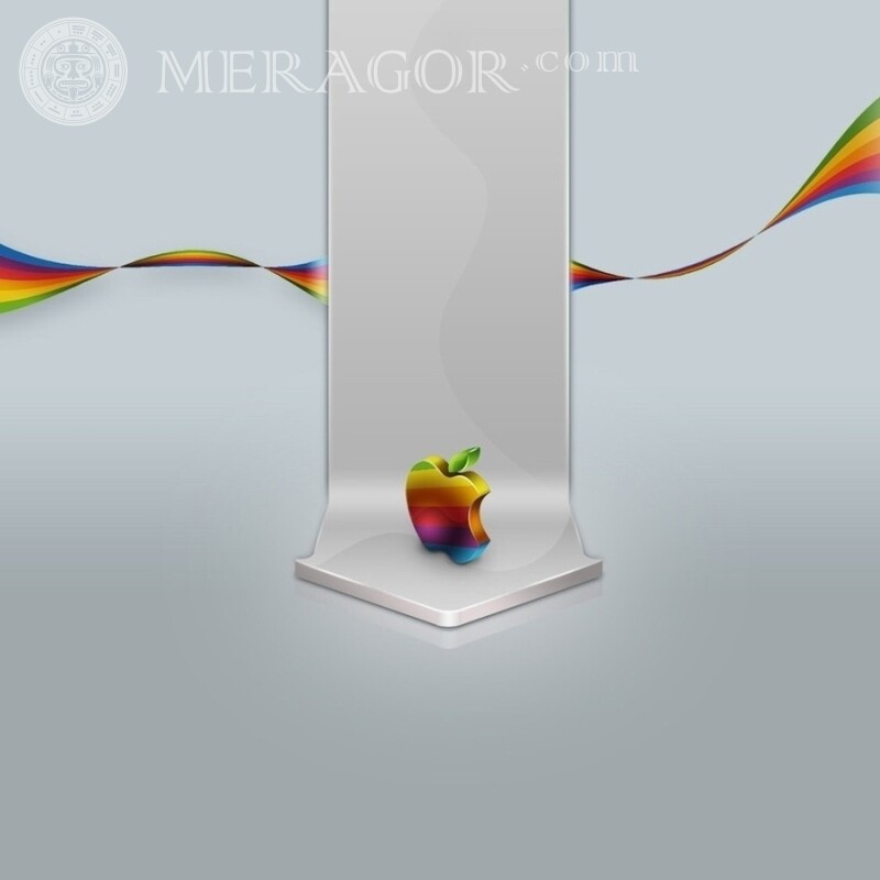 Картинка з емблемою Apple для аватарки на телефон Логотипи Техніка