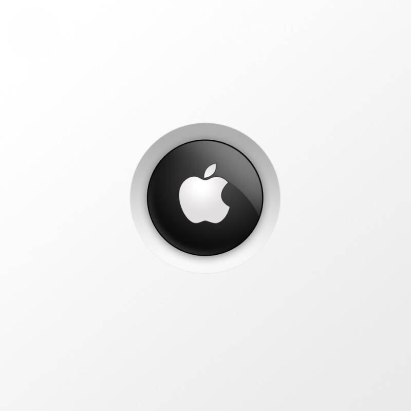 Logotipo de Apple en el avatar en la descarga del teléfono Logotipos Técnica