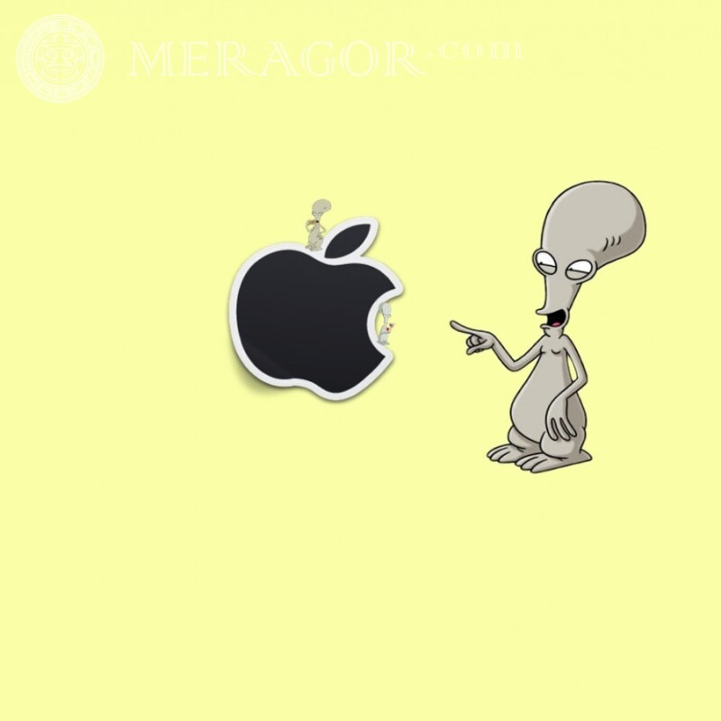 Avatar fresco del logo de Apple Logotipos Técnica Humor
