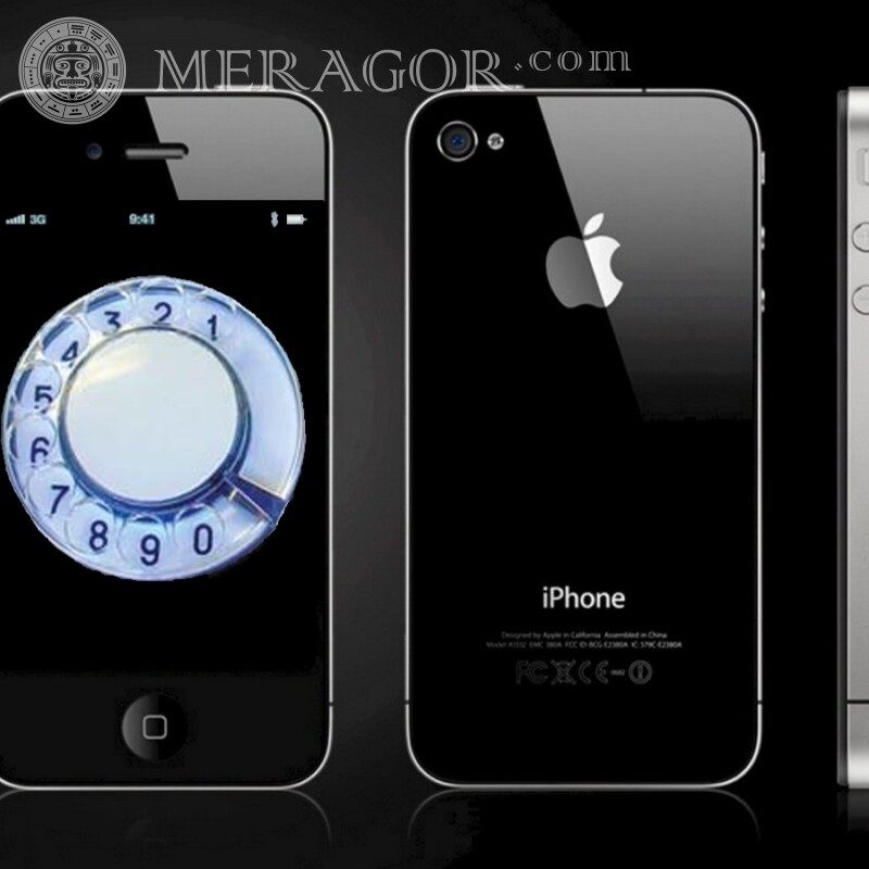 Картинка с айфоном и логотипом Apple для авы Logos Mechanisms