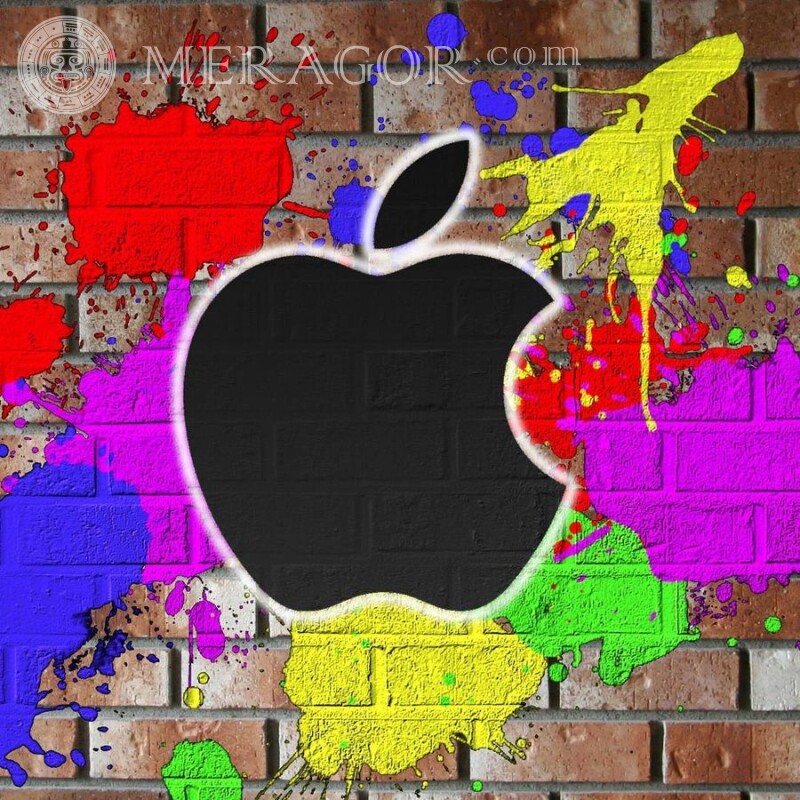 Imagen de avatar de graffiti del logo de Apple Logotipos Técnica
