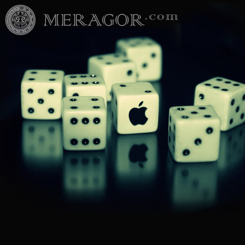 Apple logo on dice for avatar Logos