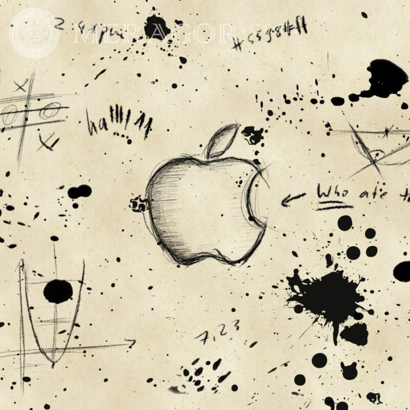 Dibujo del logo de Apple en avatar Logotipos Técnica