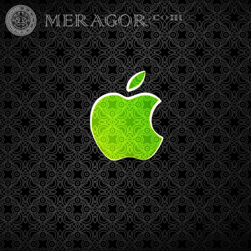 Apple зеленое яблоко логотип на аву Logos Technique