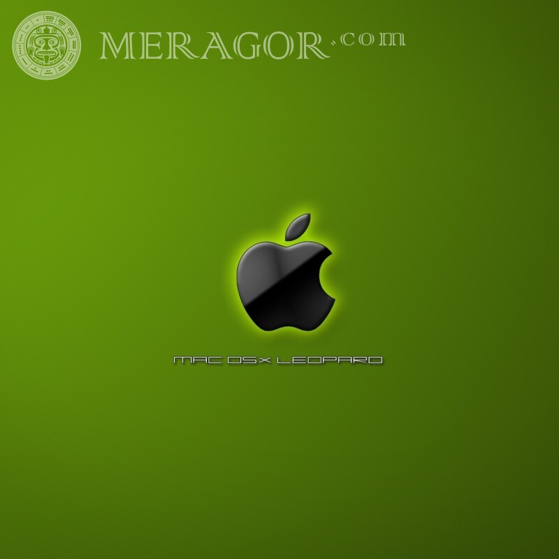 Apple логотип на зеленом фоне на аву Логотипи Техніка