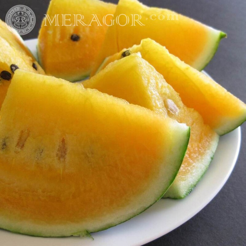 Gelbe Wassermelone Foto herunterladen Essen