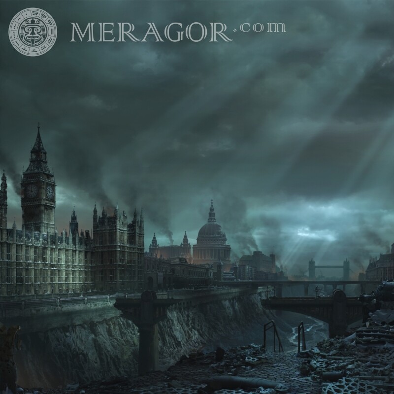 Картинка мрачный лондон на аву Здания
