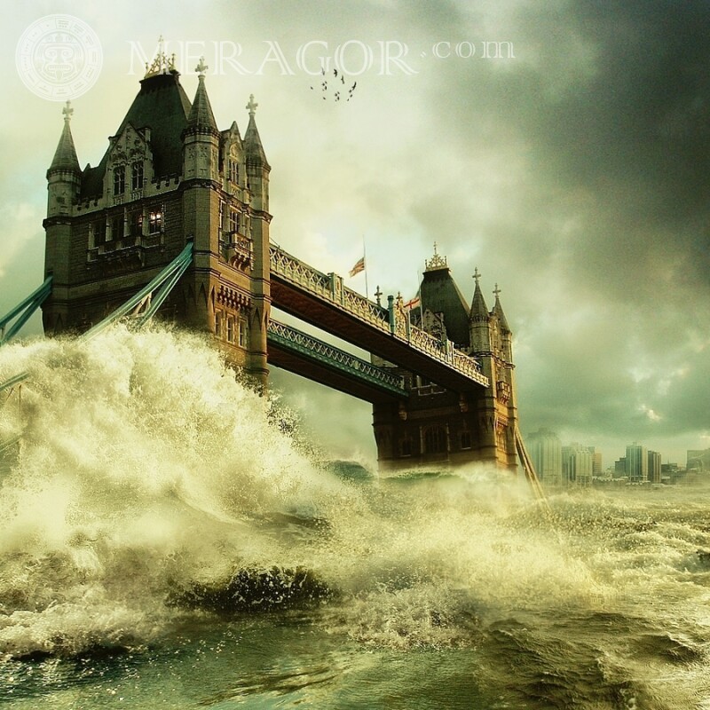 Tower Bridge dans une tempête sur votre photo de profil Bâtiments