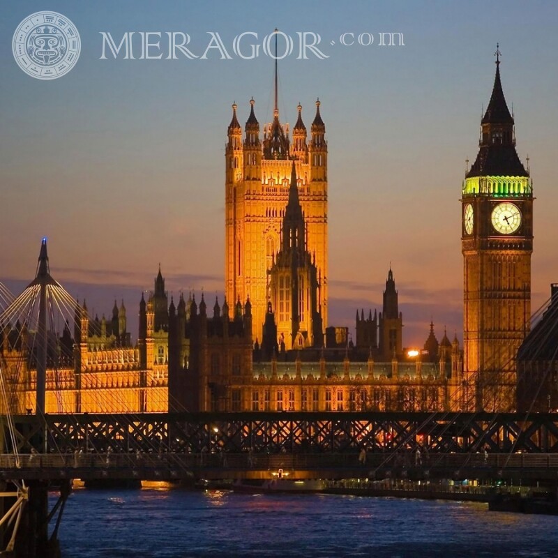 Лондонський вечірній пейзаж на аватарку Будівлі