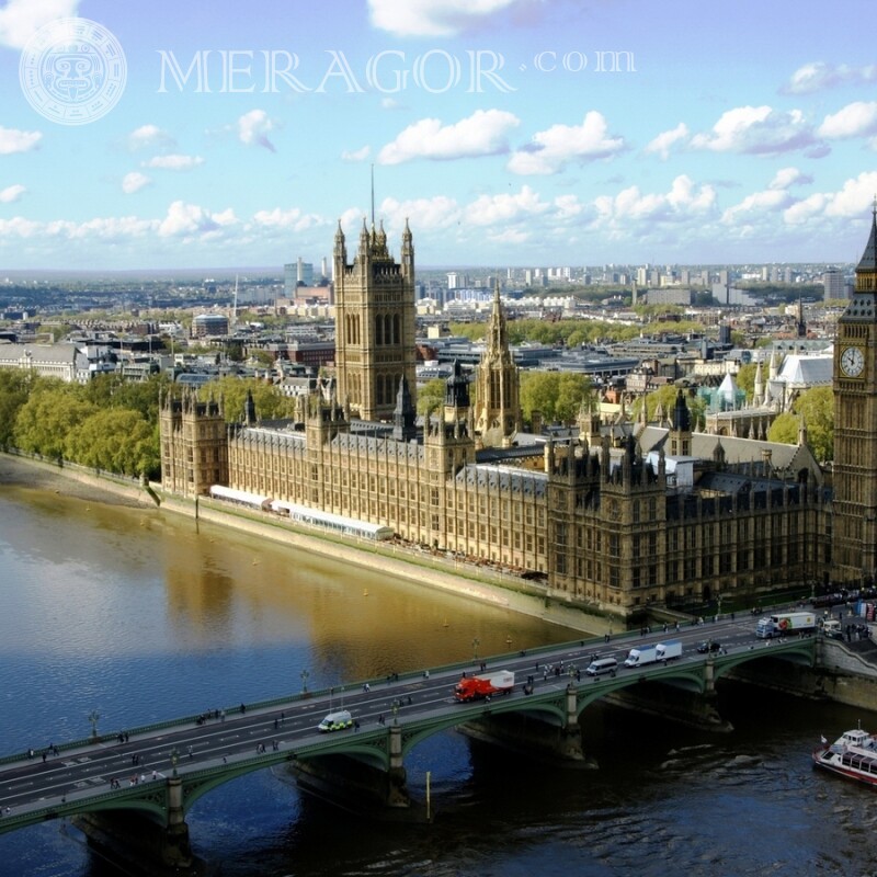 Bâtiment du Parlement en Angleterre sur la photo de profil Bâtiments