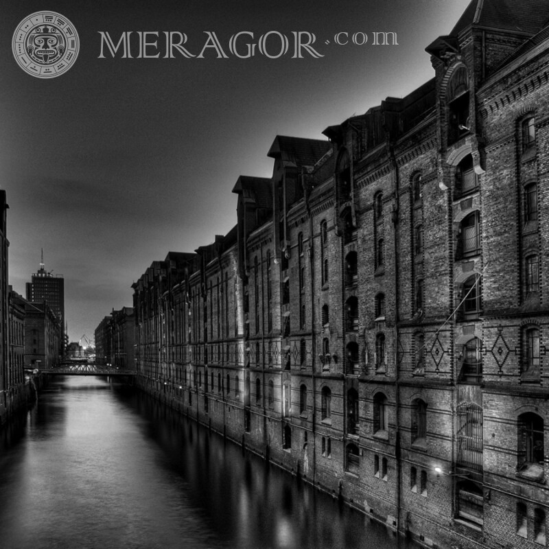 Avatar de la ville hantée en noir et blanc Bâtiments