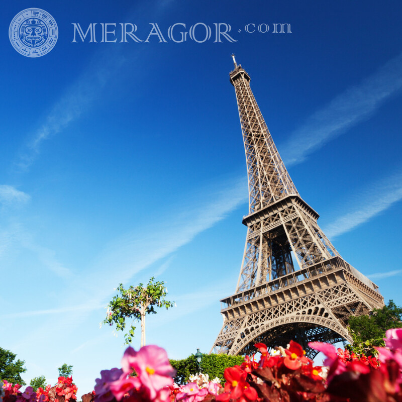 Эйфелева башня в Париже на аву Здания
