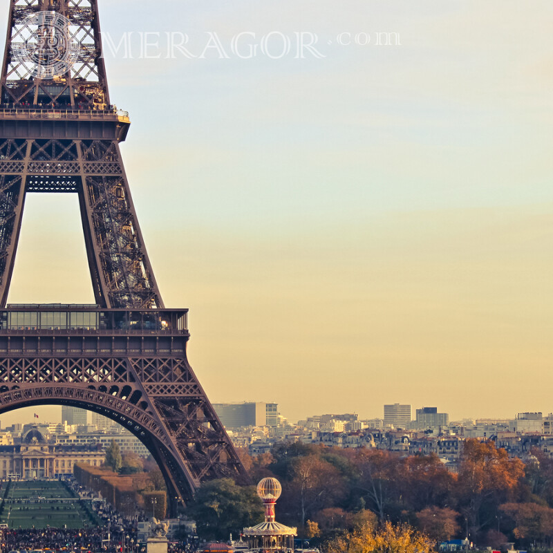 Foto da Torre Eiffel de Paris para foto de perfil Edifícios