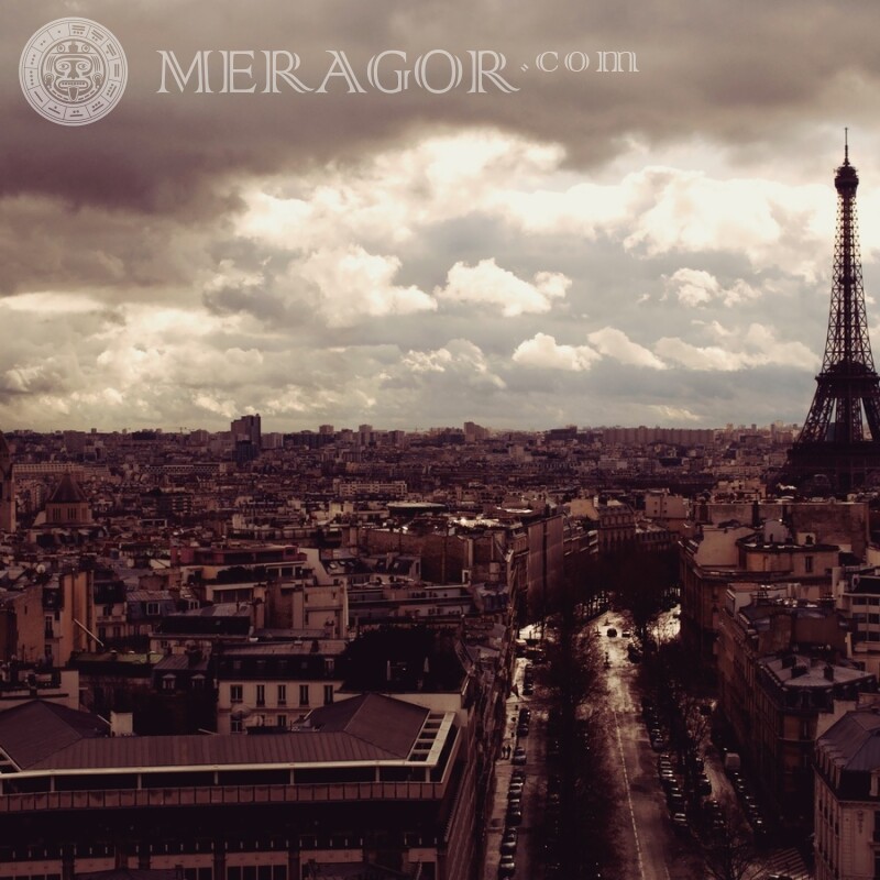 Фото Парижа с высоты птичьего полета на аватарку Здания