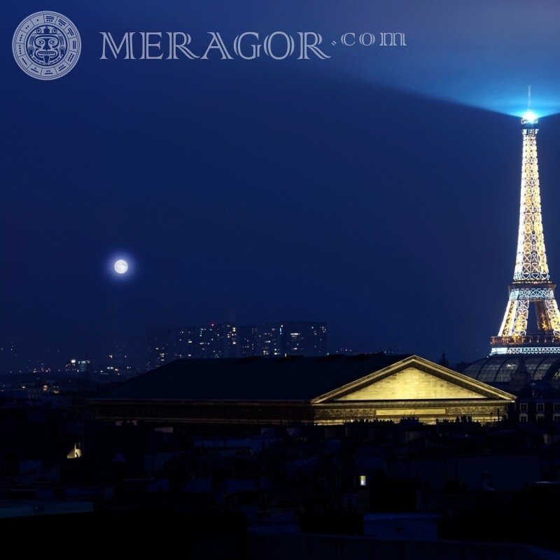 Ейфелева вежа світиться фото на аватарку Будівлі