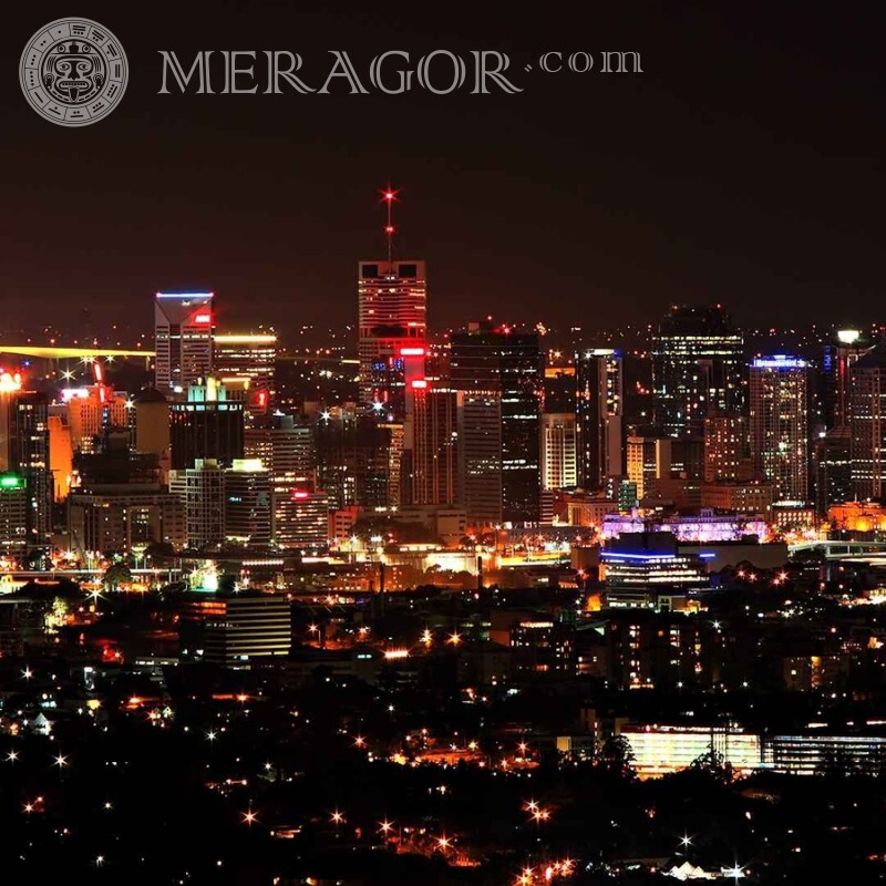 Огни ночного города фото на аватарку Здания
