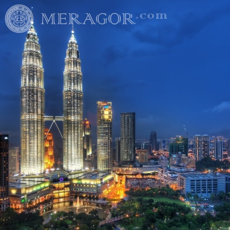 Foto das Torres Gêmeas na Malásia para foto de perfil Edifícios