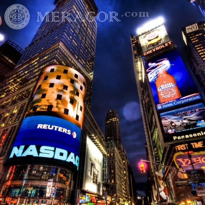 Nacht New York Foto auf Ihrem Profilbild Gebäude