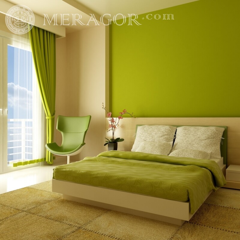 Dormitorio en tonos oliva foto en tu foto de perfil Edificios