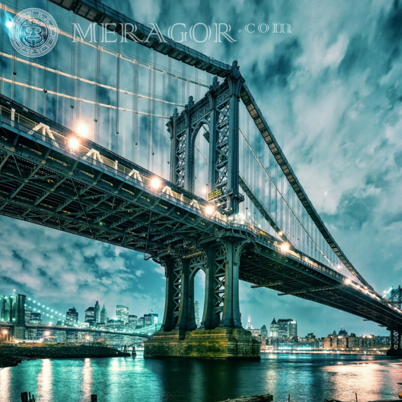 Imagen de perfil del puente de Brooklyn Edificios