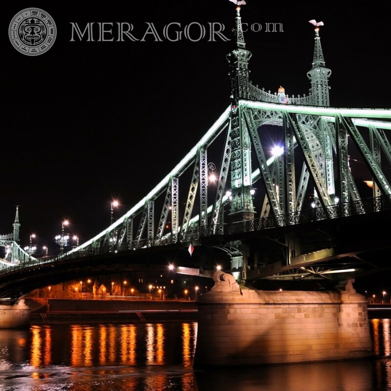 Glowing big bridge to the profile picture Buildings