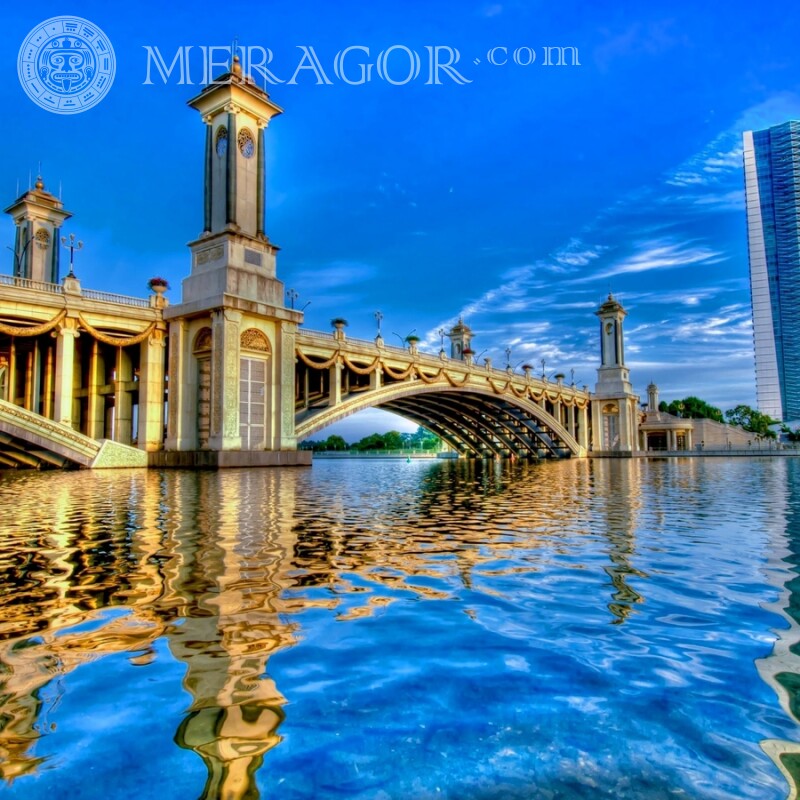 Arquitectura hermoso puente para avatares Edificios