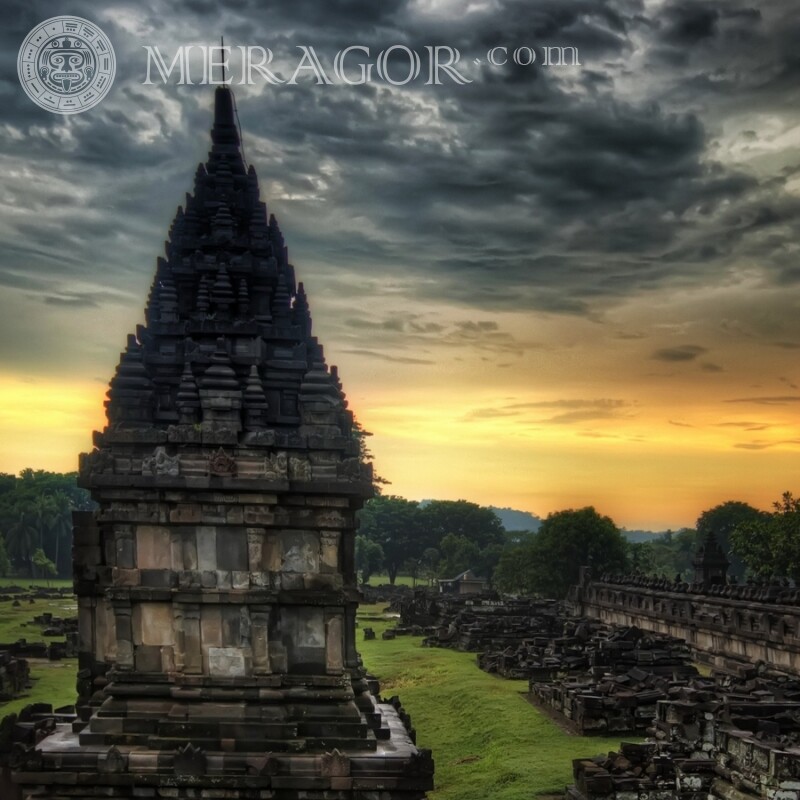 India ancient temple on the profile picture Buildings