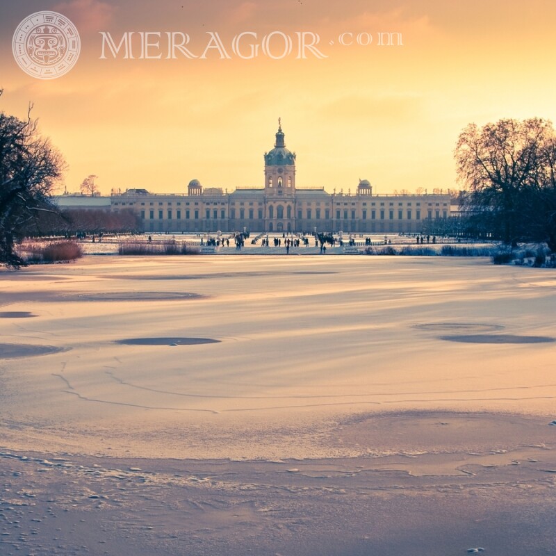 Photo du paysage d'hiver du palais de profil Bâtiments