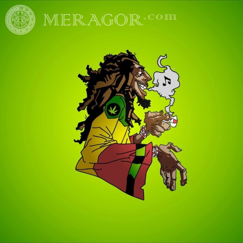 Lustiger Mann mit Cannabisbild für Profilbild Humor Anime, Zeichnung