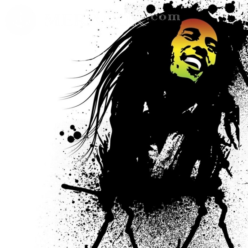 Bob Marley Bild zum Avatar herunterladen Musiker, Tänzer Anime, Zeichnung Prominente