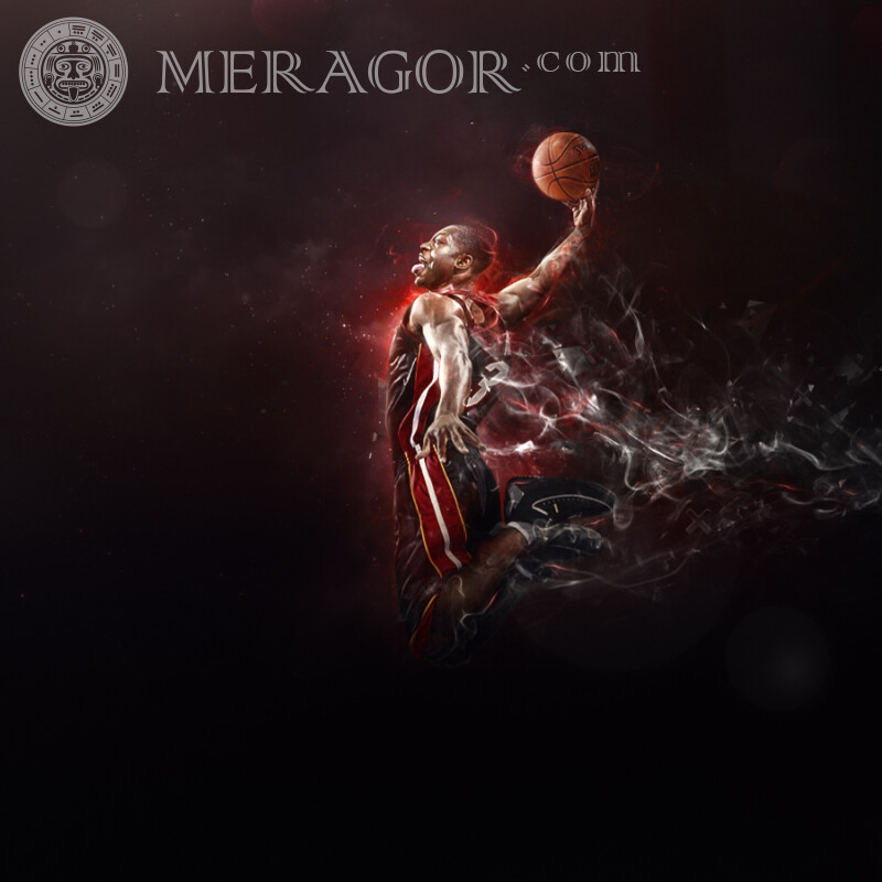 Ein schönes Bild mit einem Basketballspieler auf dem Avatar herunterladen Basketball Schwarze Junge Prominente